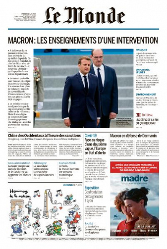 Le Monde du Jeudi 16 Juillet 2020
