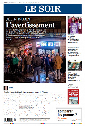 Le Soir Edition Bruxelles - Jeudi 16 juillet 2020
