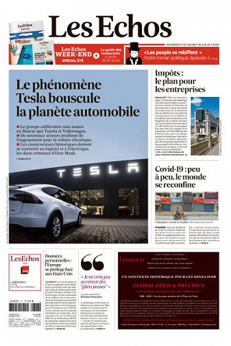 Les Echos du Vendredi 17 et Samedi 18 Juillet 2020