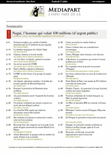 Mediapart - Vendredi 17 Juillet 2020