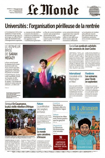 Le Monde du Dimanche 19 et Lundi 20 Juillet 2020
