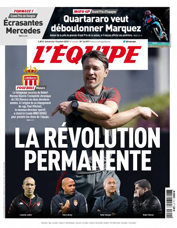 L’equipe du Dimanche 19 Juillet 2020