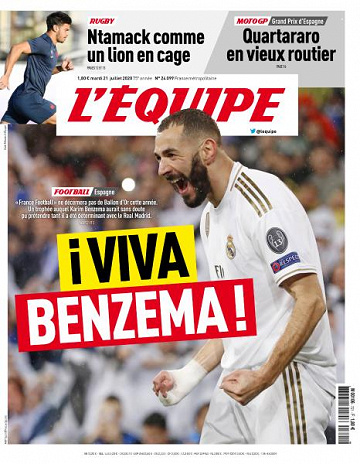 L’equipe du Mardi 21 Juillet 2020
