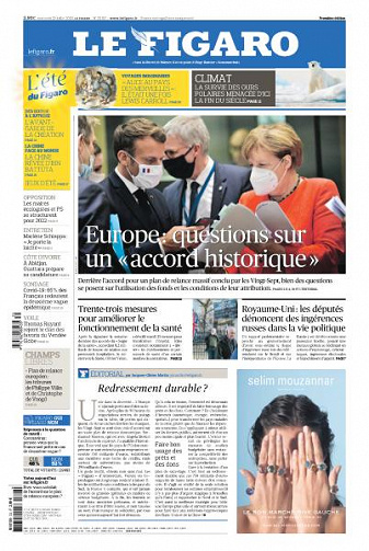 Le Figaro du Mercredi 22 Juillet 2020