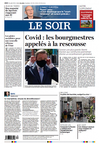Le Soir Edition Bruxelles - Jeudi 23 juillet 2020