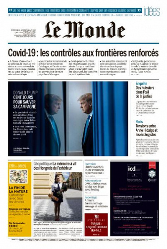 Le Monde du Dimanche 26 et Lundi 27 Juillet 2020