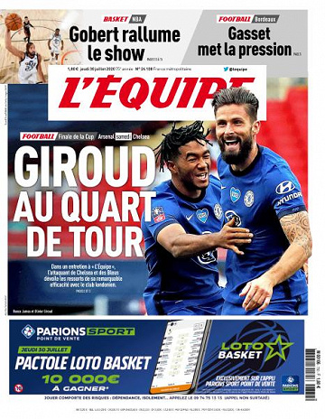 L’equipe du Jeudi 30 Juillet 2020
