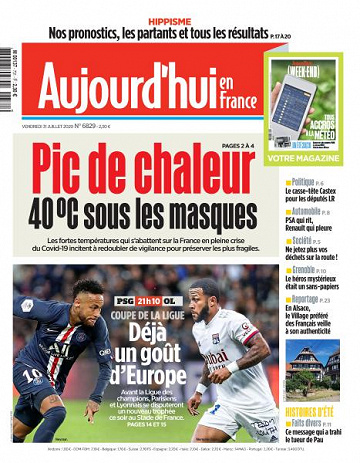 Aujourd’hui en France - 31 Juillet 2020