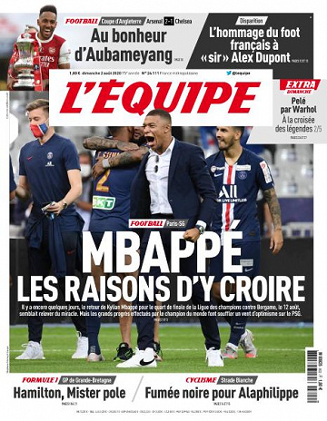 L’equipe du Dimanche 2 Août 2020
