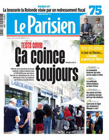 Le Parisien du Lundi 3 Août 2020
