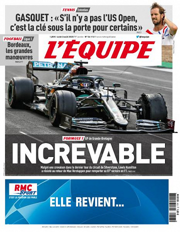 L’equipe du Lundi 3 Août 2020
