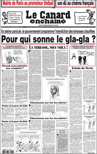 Le canard enchainé N°5203 Du Mercredi 29 juillet 2020