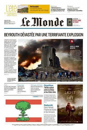 Le Monde du Jeudi 6 Août 2020