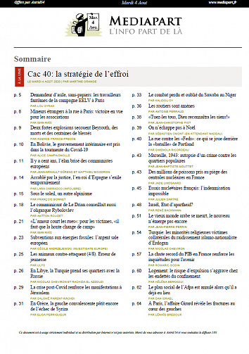 MEDIAPART - Mardi 4 Aout 2020