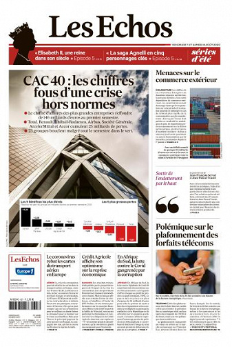 Les Echos du Vendredi 7 Août 2020