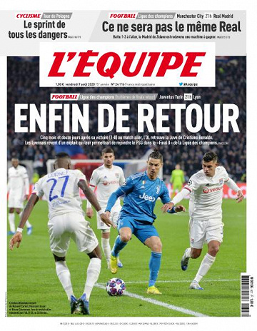 L’equipe du Vendredi 7 Août 2020