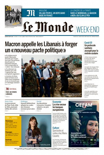 Le Monde du Samedi 8 Août 2020