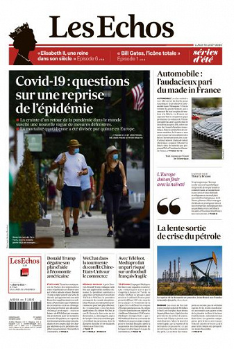 Les Echos du Lundi 10 Août 2020