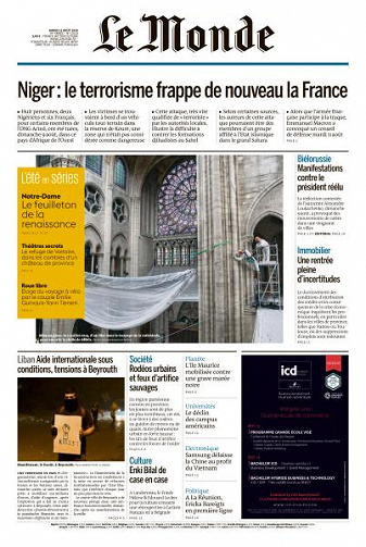 Le Monde du Mardi 11 Août 2020