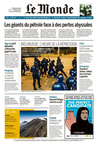 Le Monde du Mercredi 12 Août 2020
