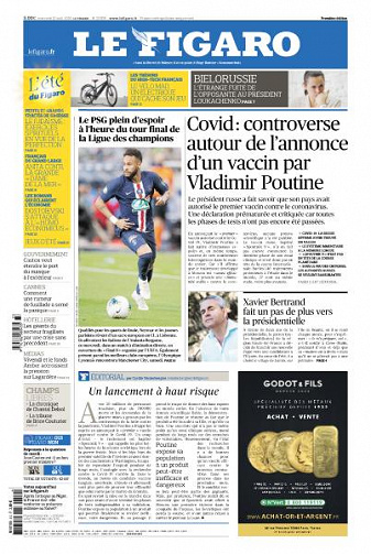 Le Figaro du Mercredi 12 Août 2020