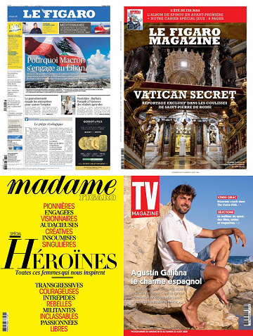 Pack Le Figaro et ses 3 suppléments - Vendredi 14 Août 2020