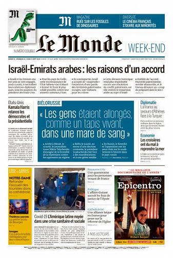 Le Monde du Samedi 15 et Lundi 17 Août 2020