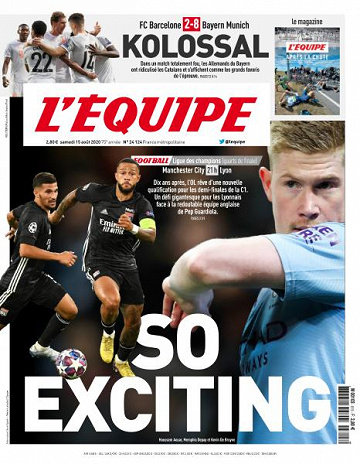 L’equipe du Samedi 15 Août 2020