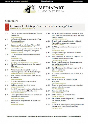 Mediapart - Dimanche 16 Août 2020