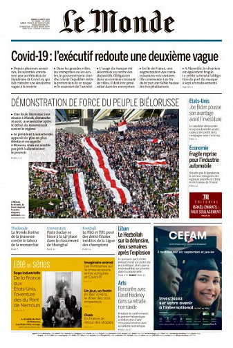Le Monde du Mardi 18 Août 2020