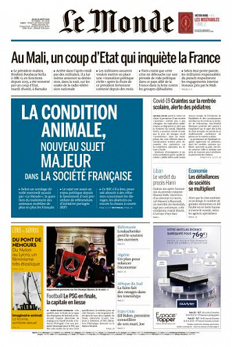 Le Monde du Jeudi 20 Août 2020