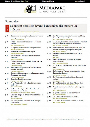 Mediapart - Mercredi 19 Août 2020