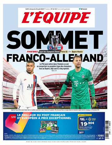 L’equipe du Dimanche 23 Août 2020