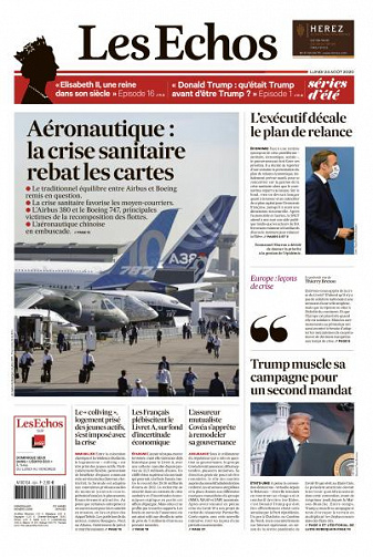 Les Echos du Lundi 24 Août 2020