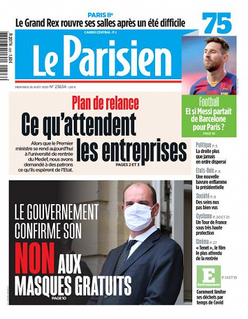 Le Parisien du Mercredi 26 Août 2020