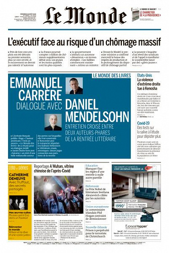 Le Monde du Vendredi 28 Août 2020