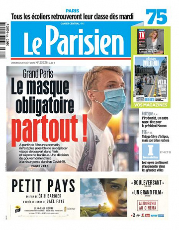 Le Parisien du Vendredi 28 Août 2020