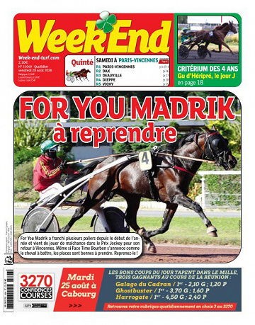 Week end du vendredi 28 aout 2020