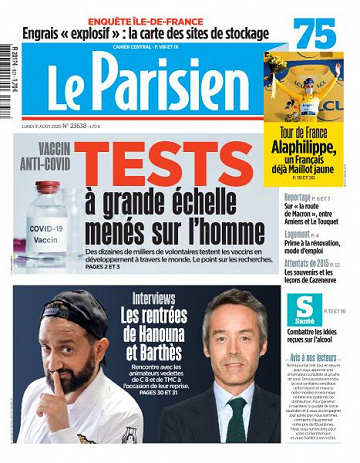 Le Parisien du Lundi 31 Août 2020