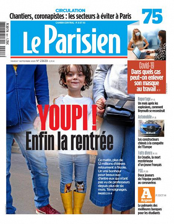 Le Parisien du Mardi 1er Septembre 2020