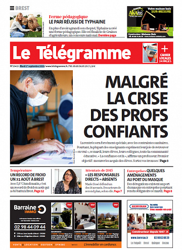 Le Télégramme Brest - Mardi 1er septembre 2020