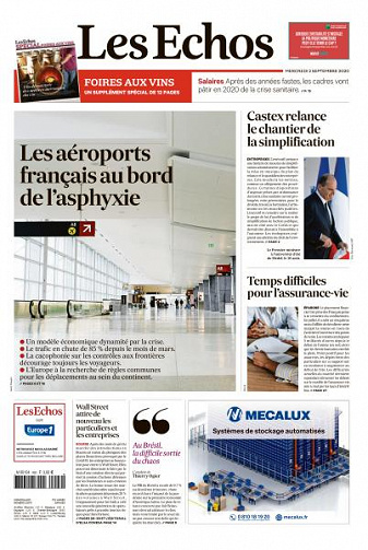 Les Echos du Mercredi 2 Septembre 2020