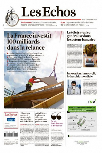 Les Echos du Jeudi 3 Septembre 2020