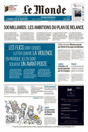 Le Monde du Vendredi 4 Septembre 2020