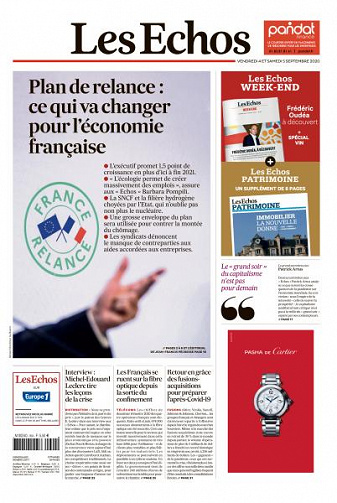 Les Echos du Vendredi 4 et Samedi 5 Septembre 2020