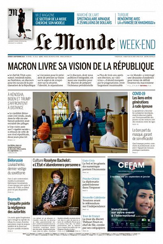 Le Monde du Samedi 5 Septembre 2020