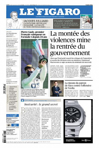 Le Figaro du Lundi 7 Septembre 2020