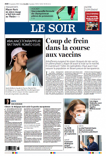 Le Soir Edition Bruxelles - Jeudi 10 Septembre 2020