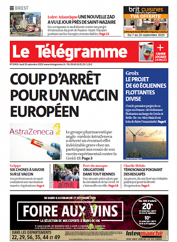 Le Télégramme Brest - Jeudi 10 Septembre 2020