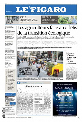 Le Figaro du Vendredi 11 Septembre 2020